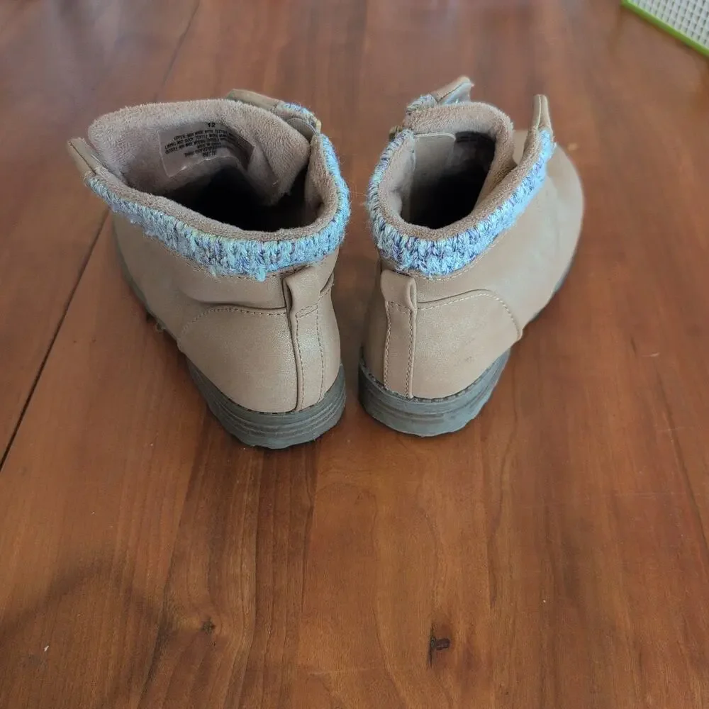 OshKosh Girls Boots - Black and Tan and cat and Jack brown boots - sz 12 bundle